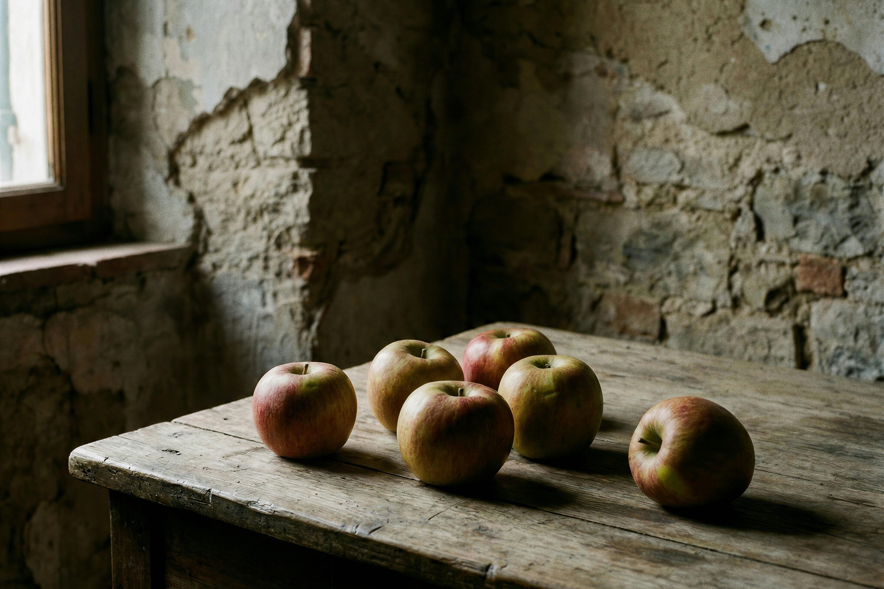 Apples on a rustic table