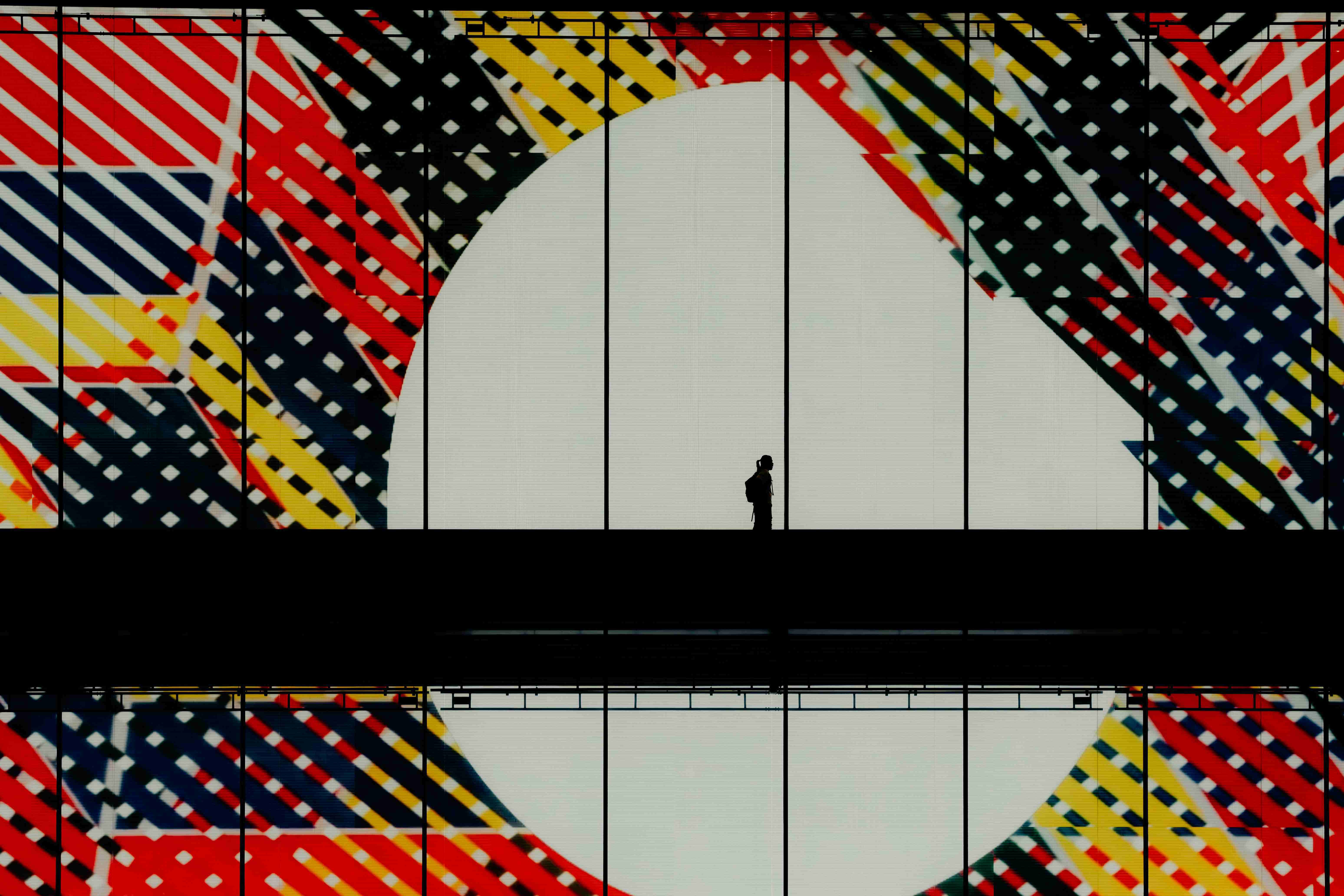Large colorful digital installation